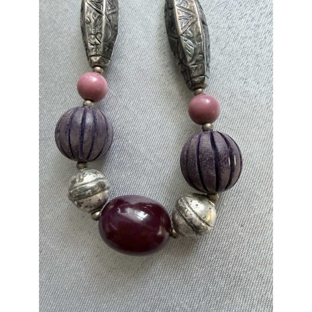 Vintage Purple Beaded Ethnic Boho Style Necklace